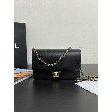 24K 캐비어 그레인 레더 플랩백 001-222635