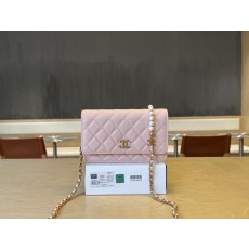 샤넬 진주 체인 퀼팅 가죽 WOC 백 001-222677