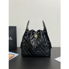 샤넬 블랙 퀼팅 체인 버킷백 001-222708