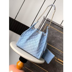 샤넬 봄여름 데님 광택 블랙골드 히피백 001-222778