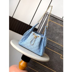 샤넬 데님 블랙 골드 호보백 001-222779