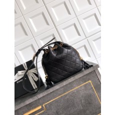 샤넬 블랙 양가죽 더블 참 버킷백 001-222788