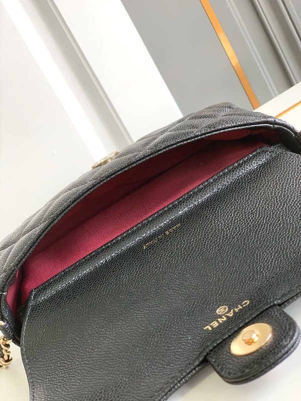 샤넬 블랙 골드 리치 스킨 2in1 WOC 체인백 001-222791