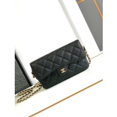 샤넬 블랙 골드 리치 스킨 2in1 WOC 체인백 001-222791
