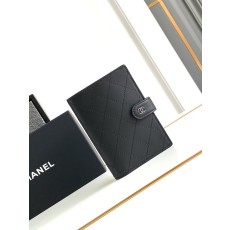 샤넬 블랙 송아지 가죽 여권 지갑 001-222806