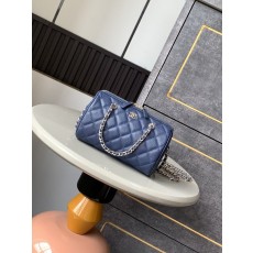 샤넬 블루 카비아레 보스턴 볼링백 001-222819