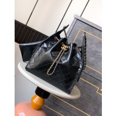 샤넬 블랙 오일드 레더 대형 호백 가방 001-222838