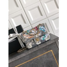 미니 실버 스팽글 무지개 핸드백 001-222964