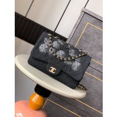 샤넬 빈티지 리넨 웨이빙 블랙 골드 숄더백 001-222969