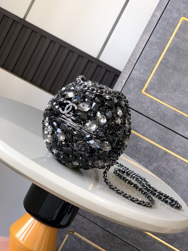 블랙 크리스탈 볼 미니 핸드백 001-222990