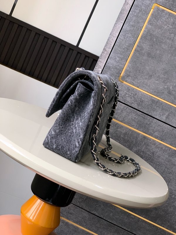 샤넬 스노우플라워 블루 데님 체인백 001-223076