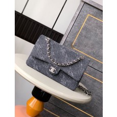 샤넬 스노우플라워 블루 데님 체인백 001-223076