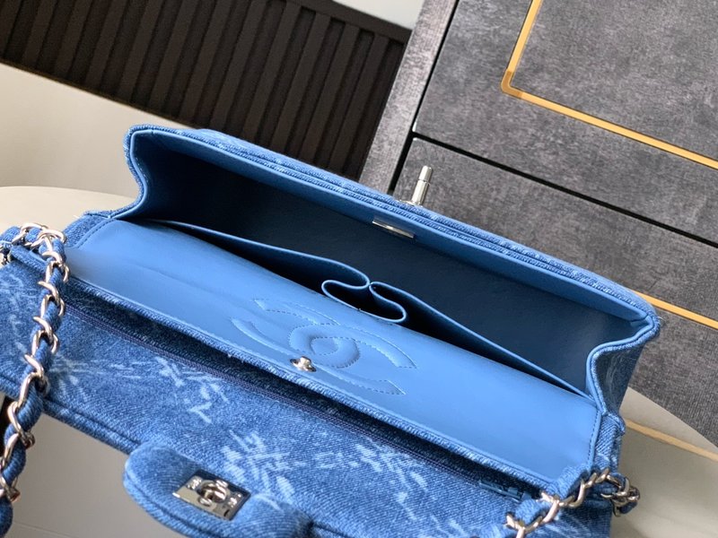 스노우 블루 데님 체인 숄더백 001-223077