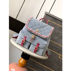 샤넬 잘츠부르크 시리즈 데님 블루 백팩 001-223081