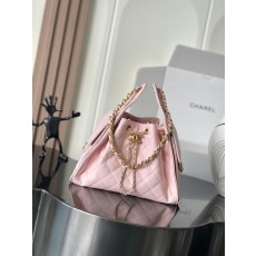 샤넬 핑크 공문 소가죽 빈티지 금장 미니 호보백 001-223120