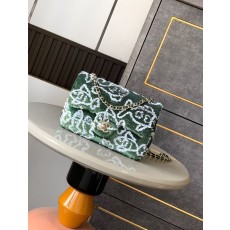 공작초록색 스팽글 패치워크 핸드백 001-223150
