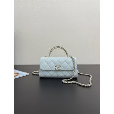 샤넬 클래식 화이트 리치 가죽 핸드백 001-223207