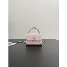 핑크 리치 그레인 가죽 핸드백 숄더백 001-223212