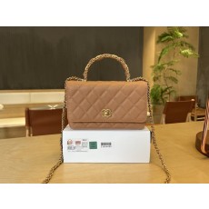 샤넬 더블 C 핸들 WOC 그레인 가죽 가방 001-223271