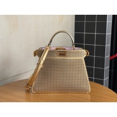 펜디 FF 로고 바로크 프린트 핸드백 001-223414