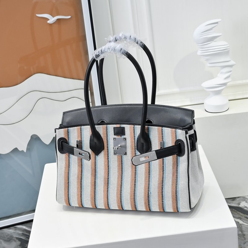 에르메스 버킨 29CM 캔버스 스플라이스 빈티지 토트백 001-223931