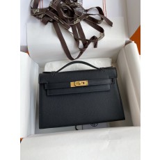 에르메스 켈리 22cm 블랙 골드 하드웨어 핸드백 001-223995