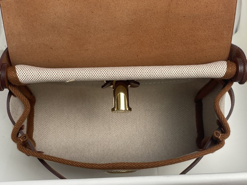 에르메스 에르백 미니 20cm 골드브라운 골드버클 핸드 001-224133