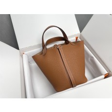 에르메스 피코틴 18cm 하프핸드스티칭 TC 가죽 001-224161