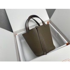 에르메스 피코틴 18cm 하프핸드스티칭 TC 가죽 001-224165