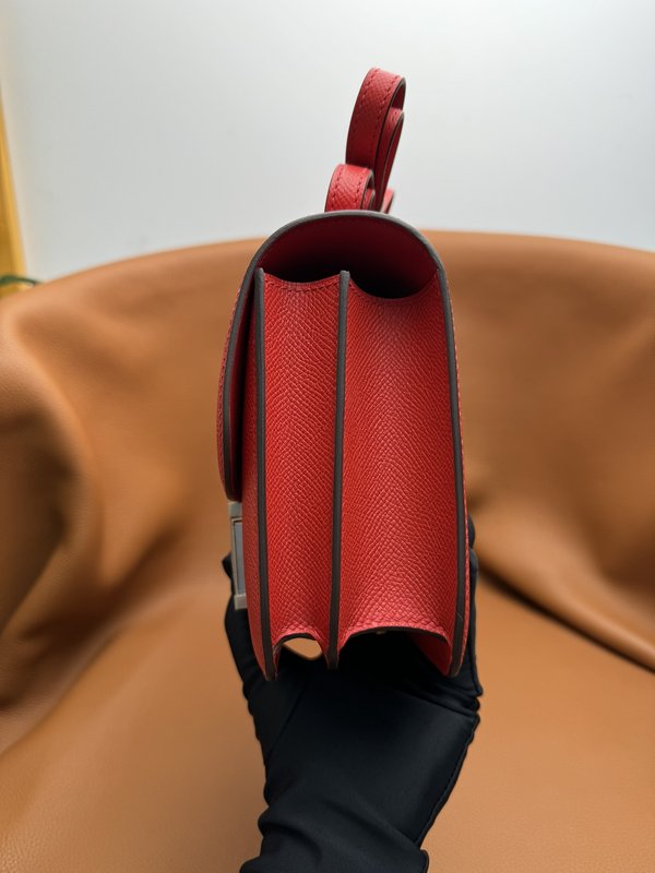 에르메스 콩고르 19cm 하트레드 핸드스티치 백 001-224213