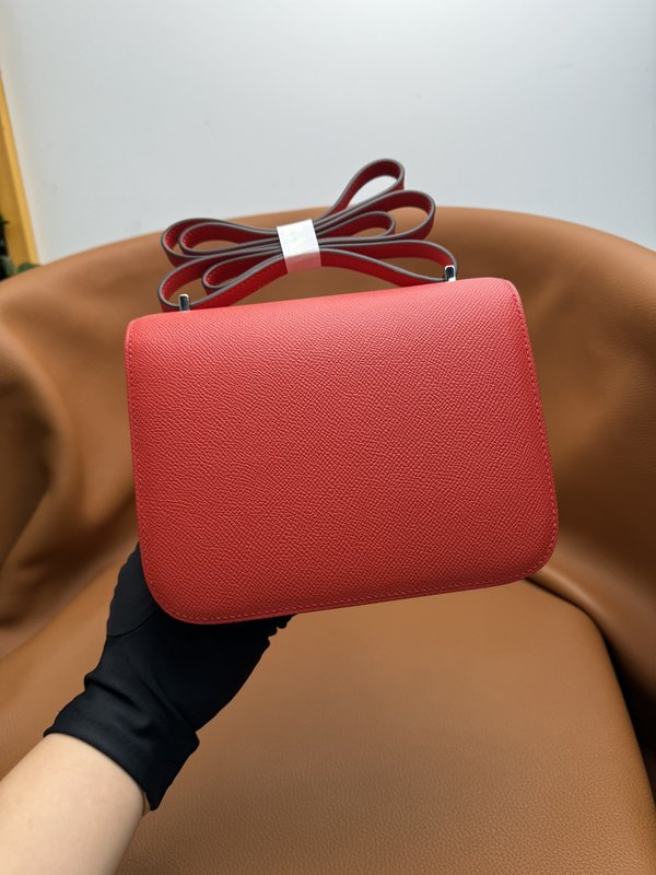 에르메스 콩고르 19cm 하트레드 핸드스티치 백 001-224213
