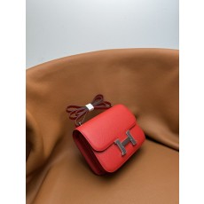 에르메스 콩고르 19cm 하트레드 핸드스티치 백 001-224213