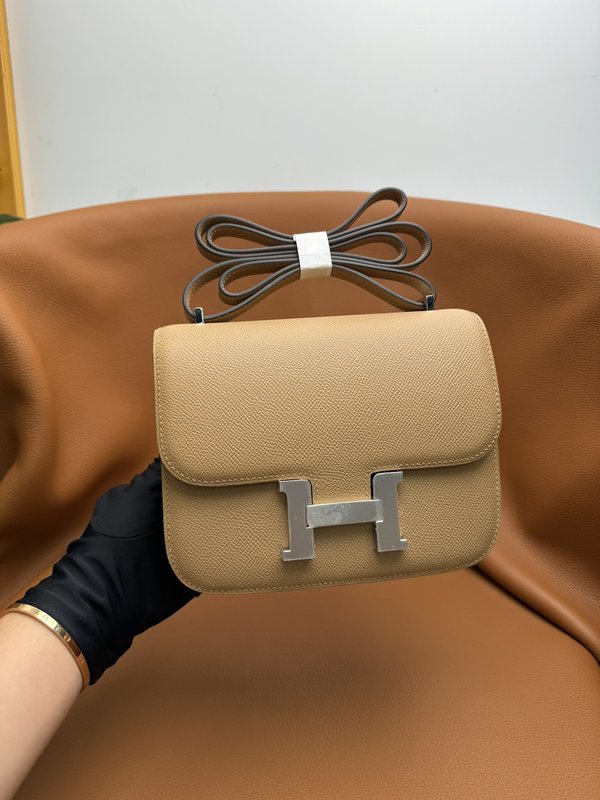 에르메스 콩고 19cm 밀크티 컬러 핸드백 001-224220