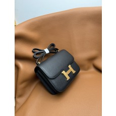에르메스 콩고 19cm 블랙 골드 입송 가죽 001-224300