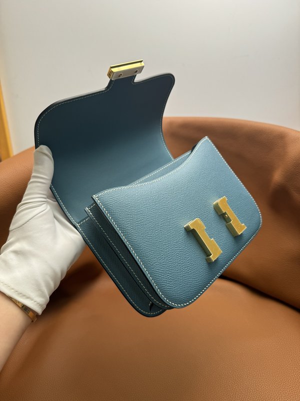 에르메스 콩고르 19cm 데님블루 핸드백 001-224314
