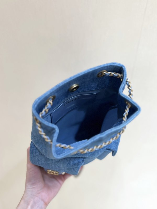 샤넬 데님 더블 포켓 백팩 001-224343