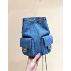 샤넬 데님 더블 포켓 백팩 001-224343
