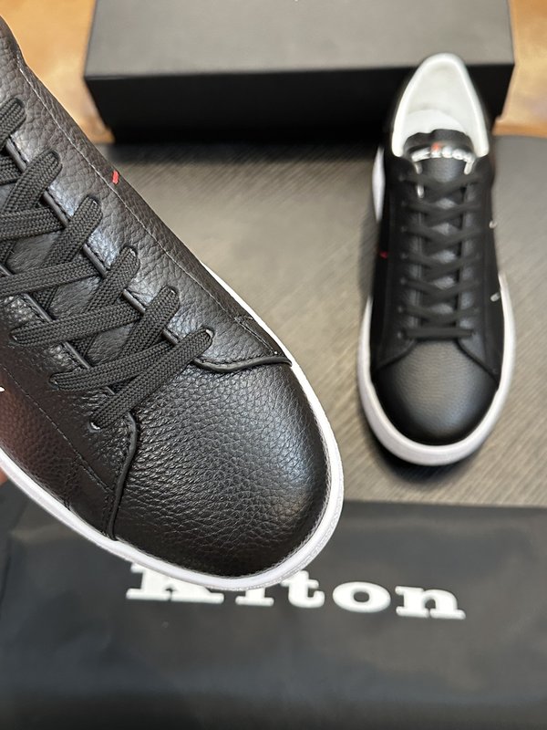 Kiton 남성 송아지 가죽 스니커즈 001-224630
