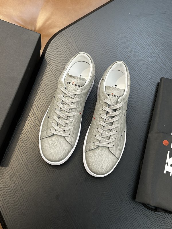 Kiton 남성 송아지 가죽 스니커즈 001-224631