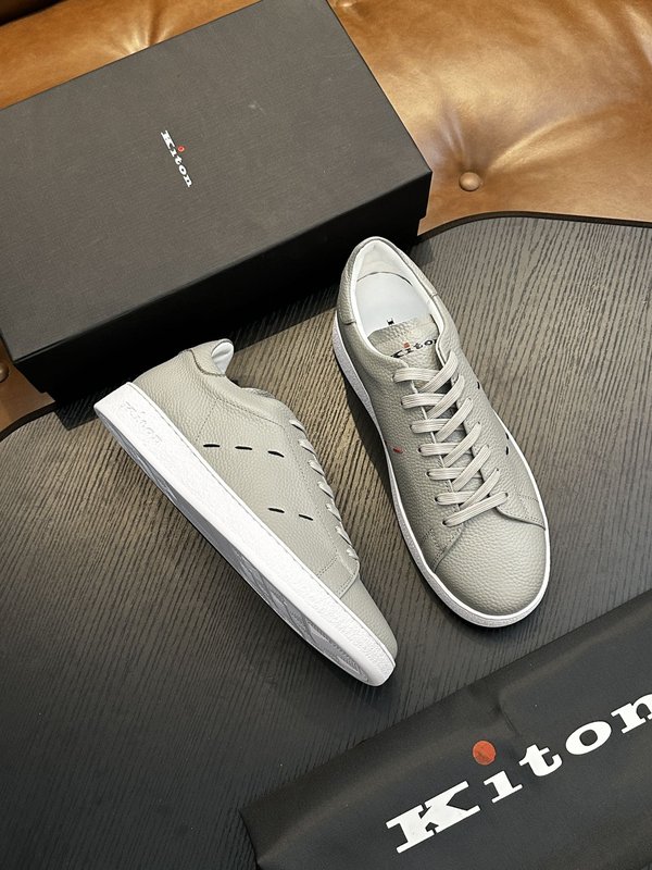 Kiton 남성 송아지 가죽 스니커즈 001-224631