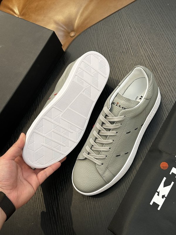 Kiton 남성 송아지 가죽 스니커즈 001-224631