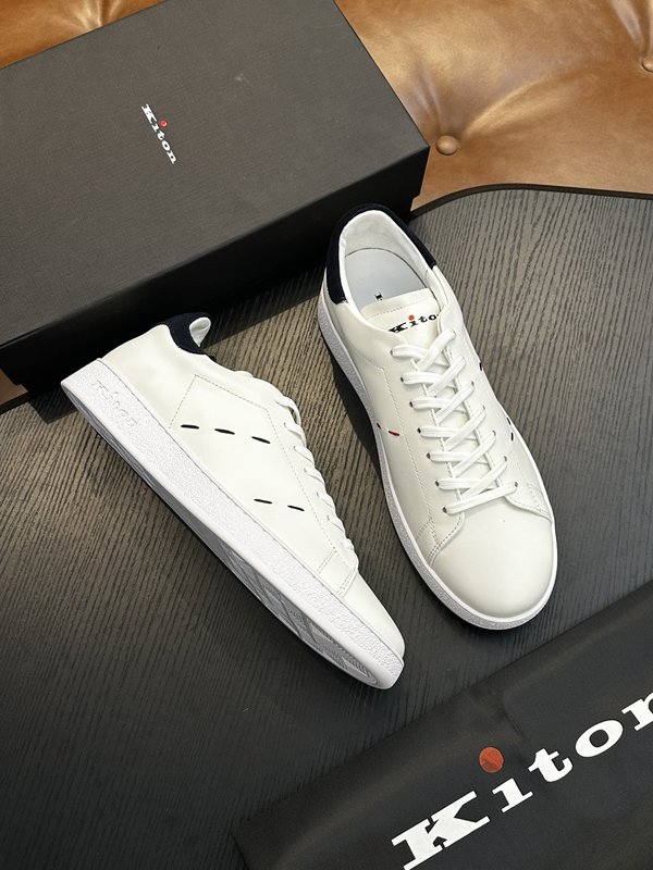 Kiton 남성 송아지 가죽 운동화 001-224655