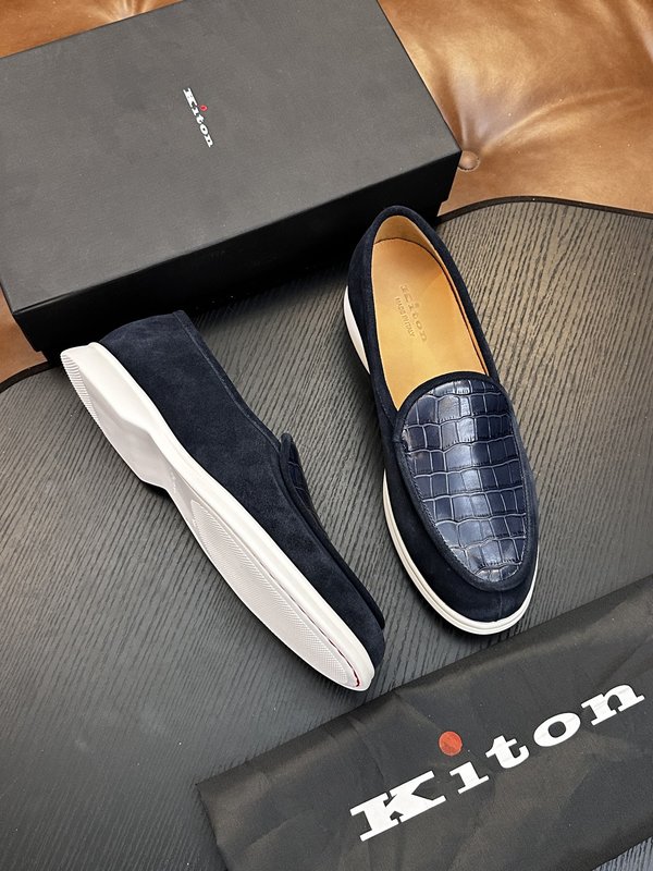 Kiton 남성 고급 소가죽 운동화 001-224690