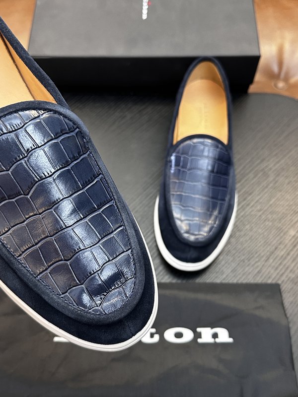 Kiton 남성 고급 소가죽 운동화 001-224690