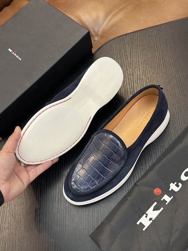 Kiton 남성 고급 소가죽 운동화 001-224690