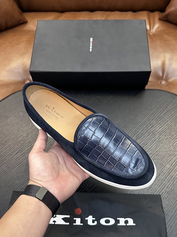 Kiton 남성 고급 소가죽 운동화 001-224690