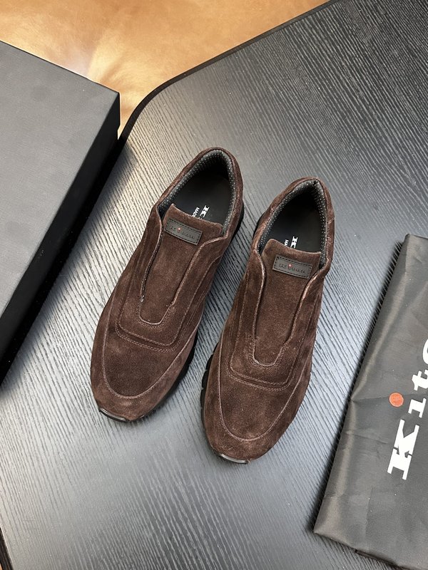 Kiton 남성 송아지 가죽 스니커즈 001-224699