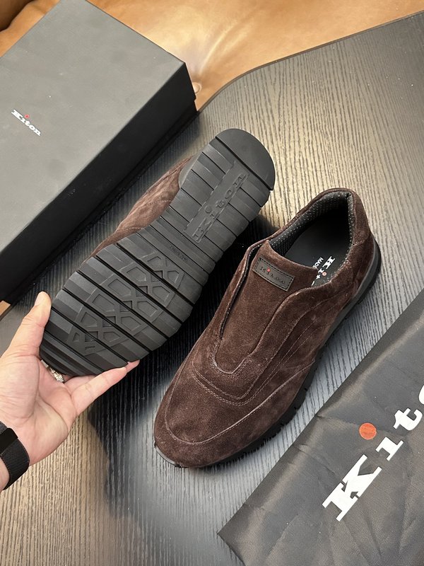 Kiton 남성 송아지 가죽 스니커즈 001-224699