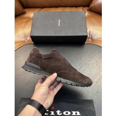 Kiton 남성 송아지 가죽 스니커즈 001-224699