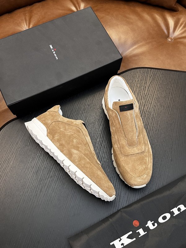 Kiton 남성 소가죽 럭셔리 운동화 001-224702